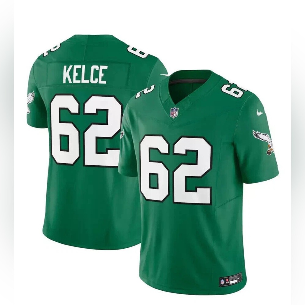 Jason Kelce #62 Nike DRI-FIT Eagles Stitched Kelly Green Football Jersey 3XL - Picture 12 of 12
